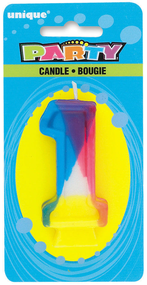 Rainbow Birthday Candle Number 1