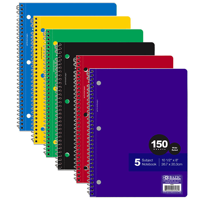 Bazic 5 Subject Notebook