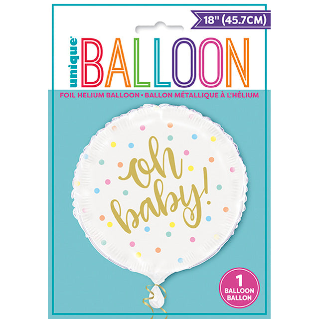 Oh Baby Gold Baby Shower Foil Balloon