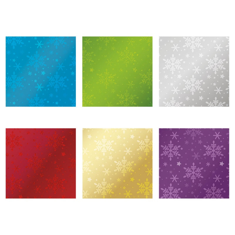 Prismatic Holographic Snowflake Gift Wrap