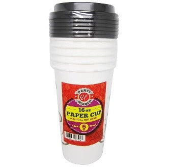 16OZ PAPER CUP WITH LID 6CT-48
