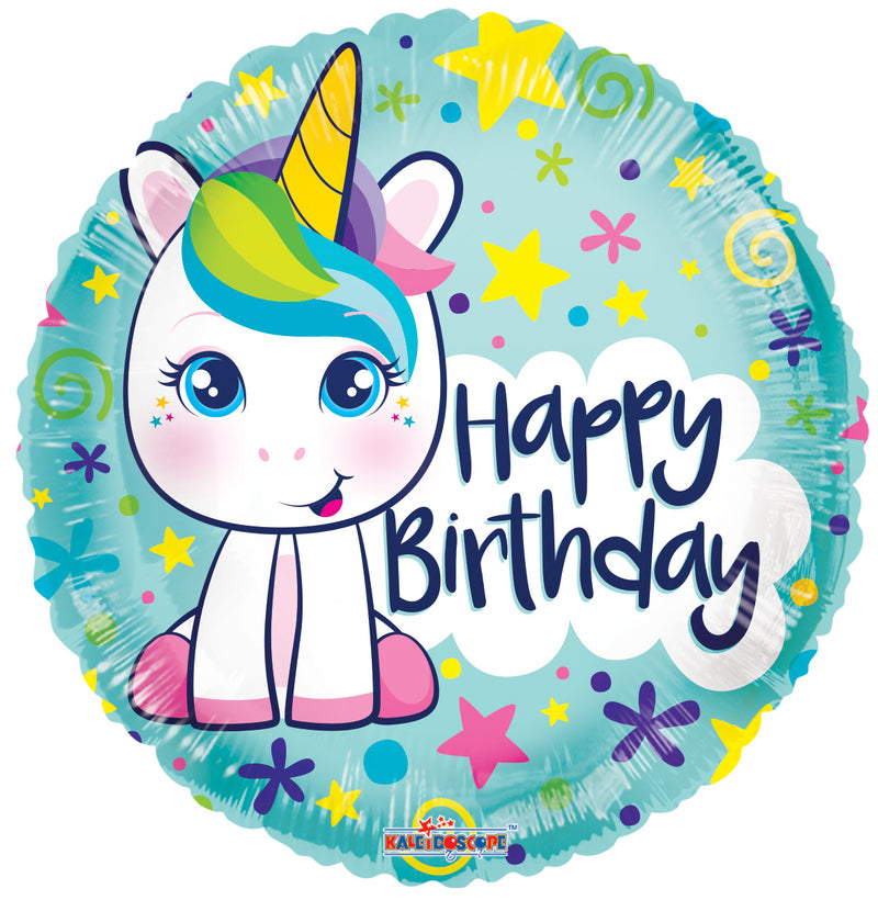 Happy Birthday Cute Unicorn Foil Balloon