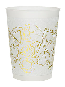 Diamond Gold Plastic Party Cups