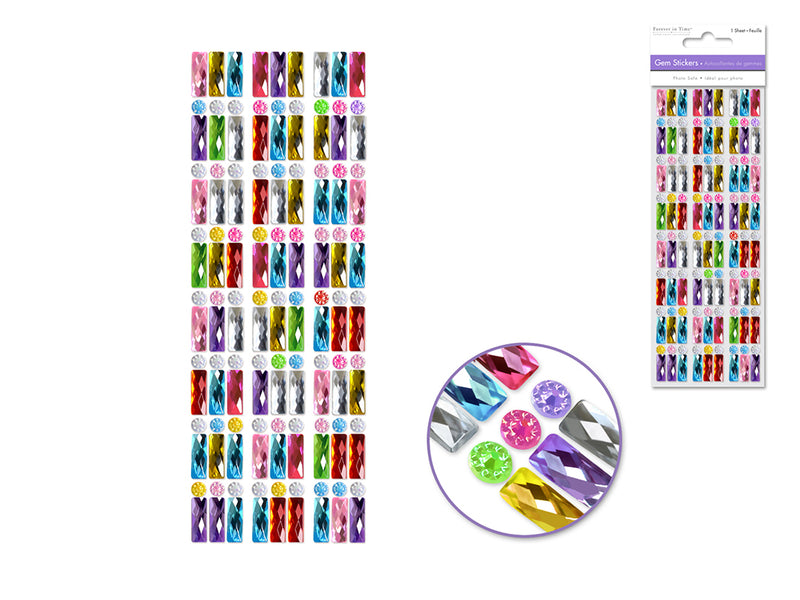 Multi Color Bling Bar Gems Paper Craft Sticker