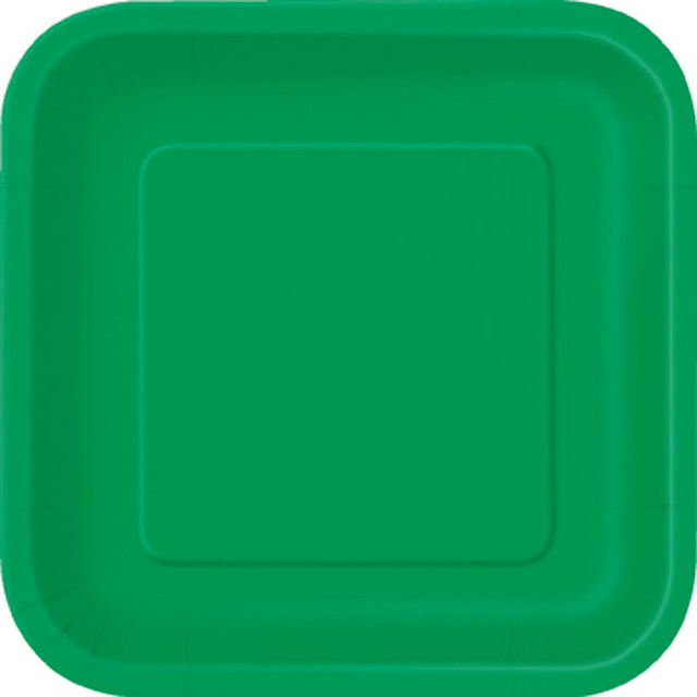 Emerald Green Square Plates Large