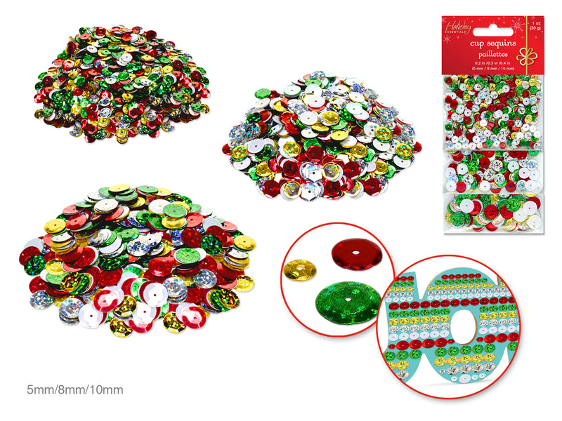 Holiday Essentials: 5/8/10mm Cup Sequins 30g 3-tier