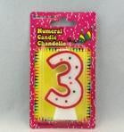 Red Number 3 Birthday Candle