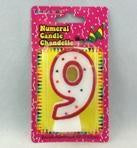 Red Number 9 Birthday Candle
